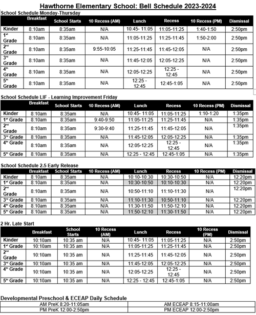 schedule